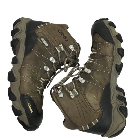 Oboz Bridger Mid BDRY Waterproof Womens 10 Leather Hiking Boots Brown - Picture 3 of 12
